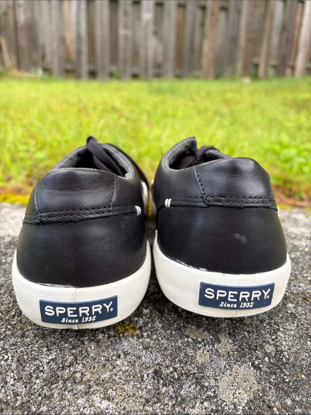 Sperry Top-Sider Men's Black Leather lace up sneakers casual work shoes size 11 - Picture 6 of 16